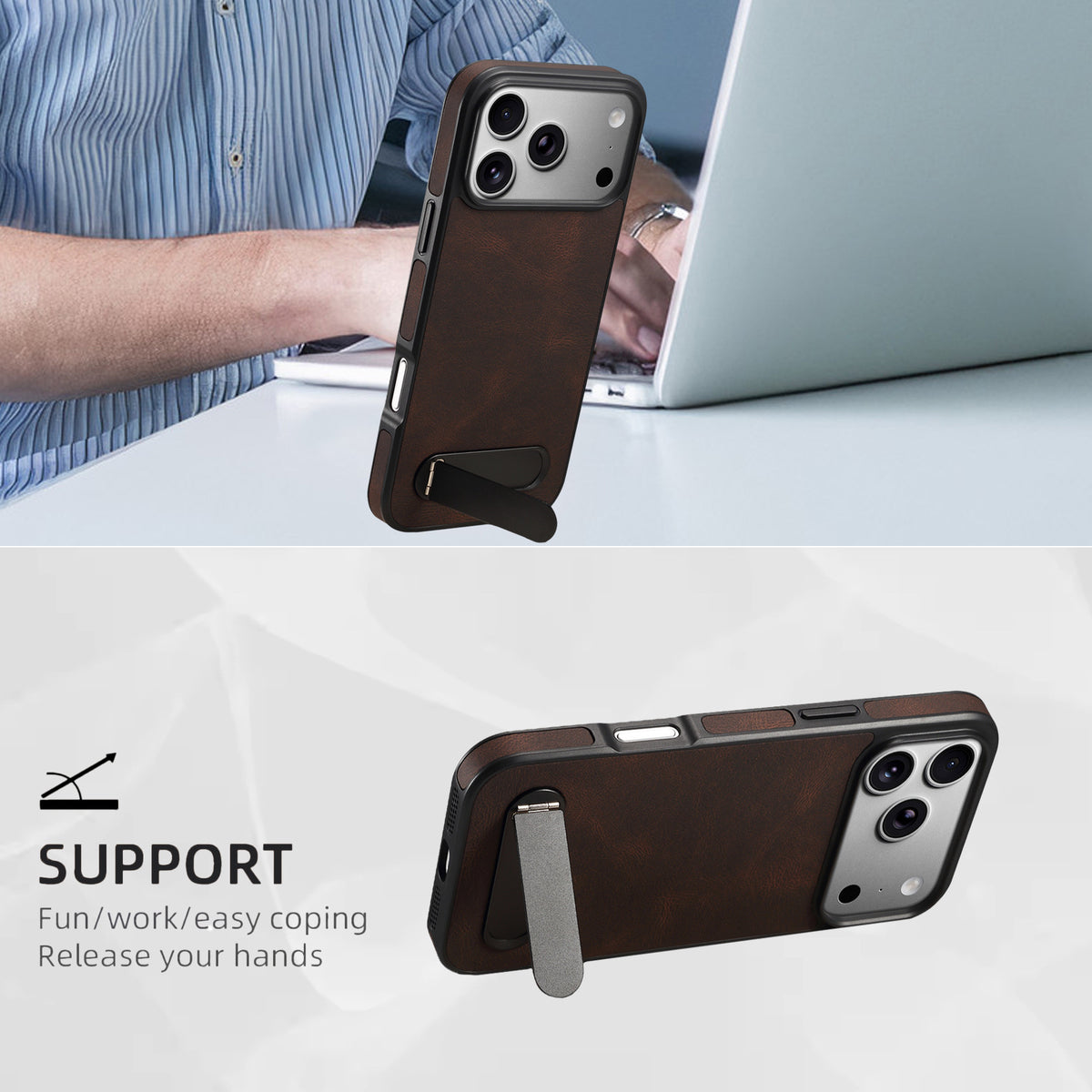 Soft-Touch MagSafe-Compatible Case with Stand for iPhone 17 Pro / 18 Pro Max