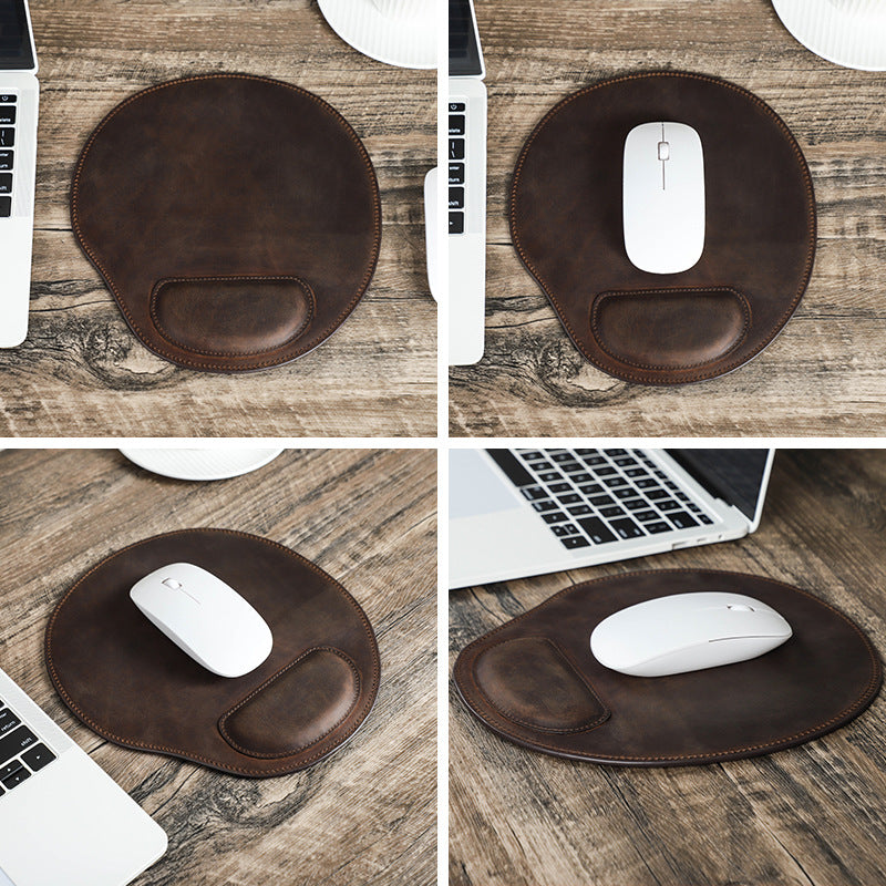 Mini Curved Leather Mouse Pad with Wrist Support