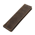 Vintage Crazy Horse Leather Zipper Travel Case for Two Ties & Cufflinks