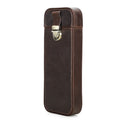 Handmade Cowhide Leather Drawer-Style Cigar Case with Lock – Holds 3 Cigars