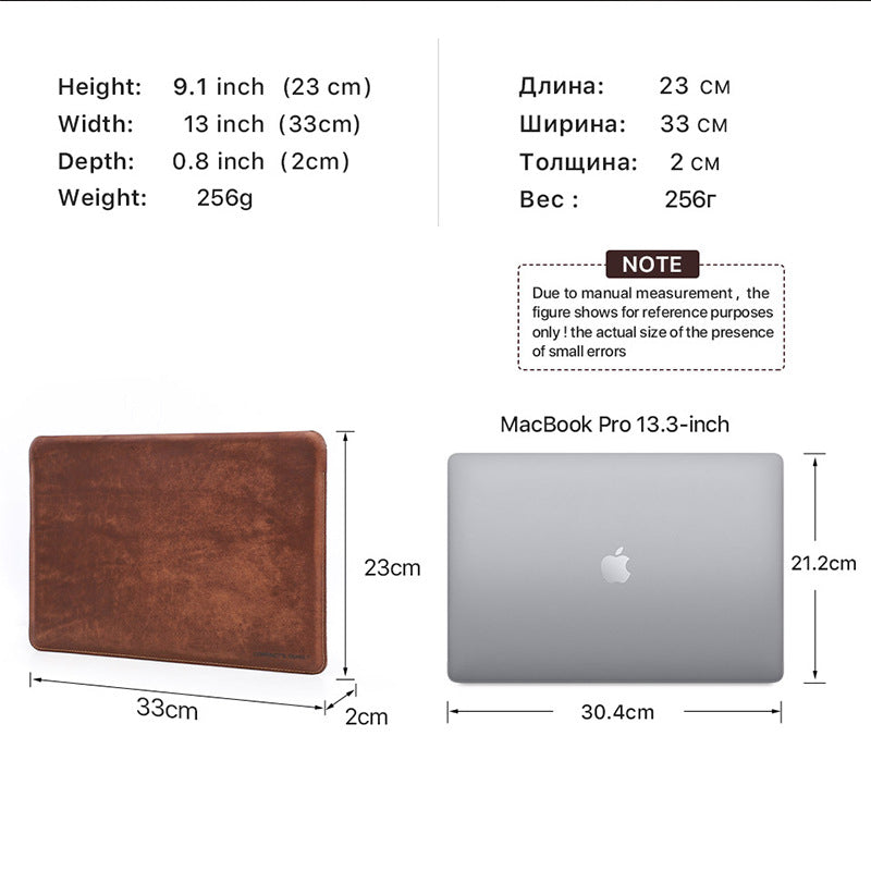 Minimalist Leather Sleeve for 13.6-inch MacBook Air