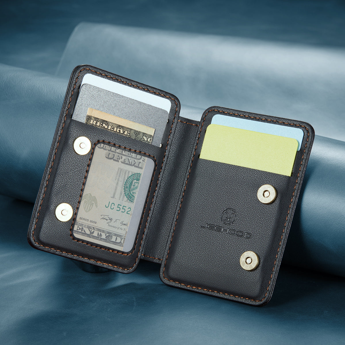 Universal RFID-Blocking MagSafe PU Leather Card Holder for iPhone & Android