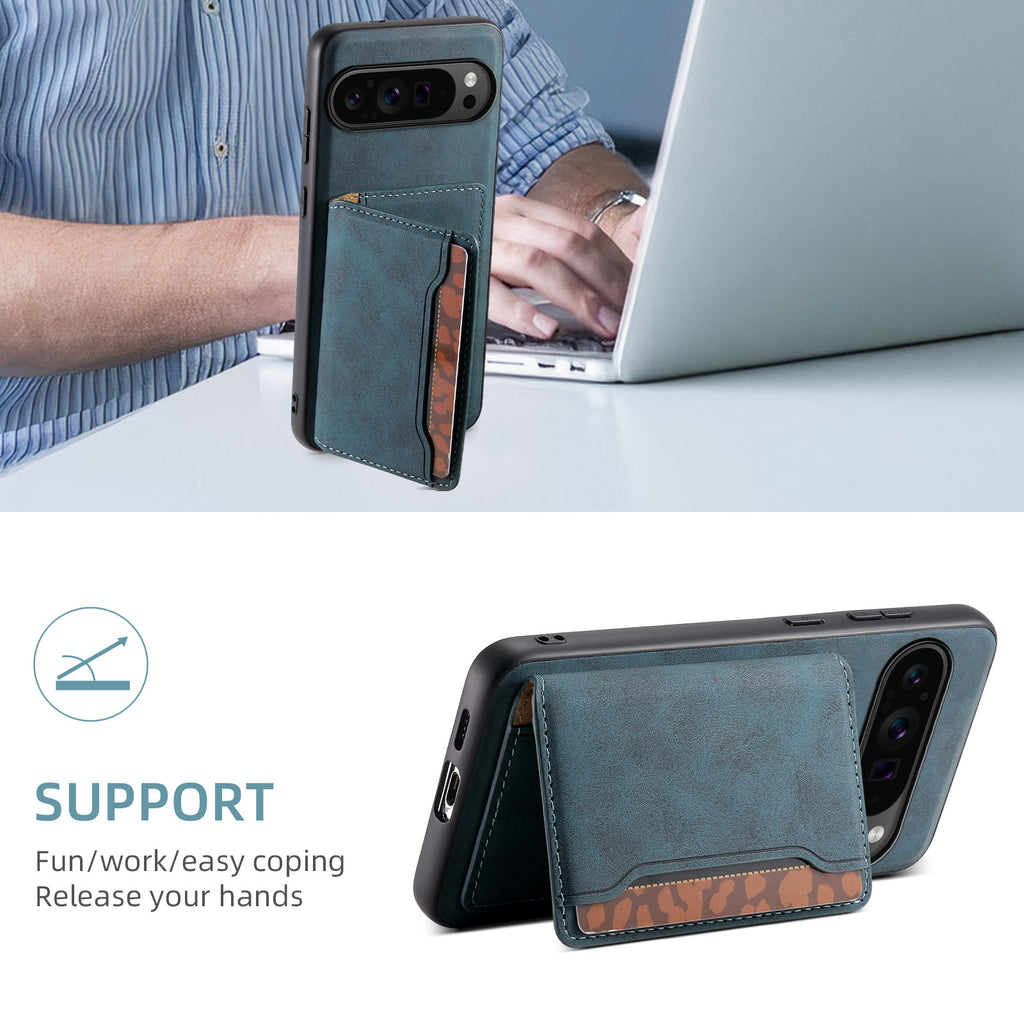 2-in-1 Detachable Magnetic Card Holder Stand Case for Google Pixel 6–10 Series