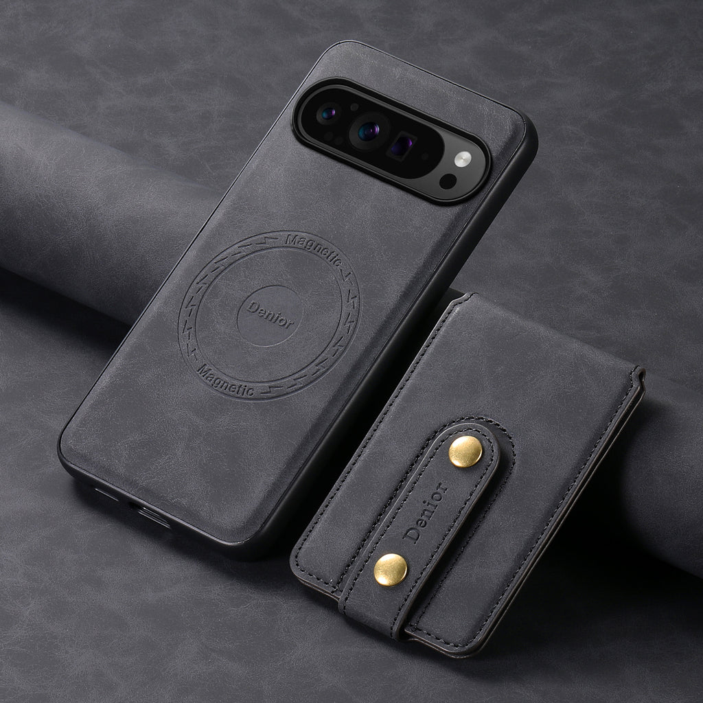 Retro Magnetic Card Holder Stand Case for Google Pixel 6-10 Pro Series