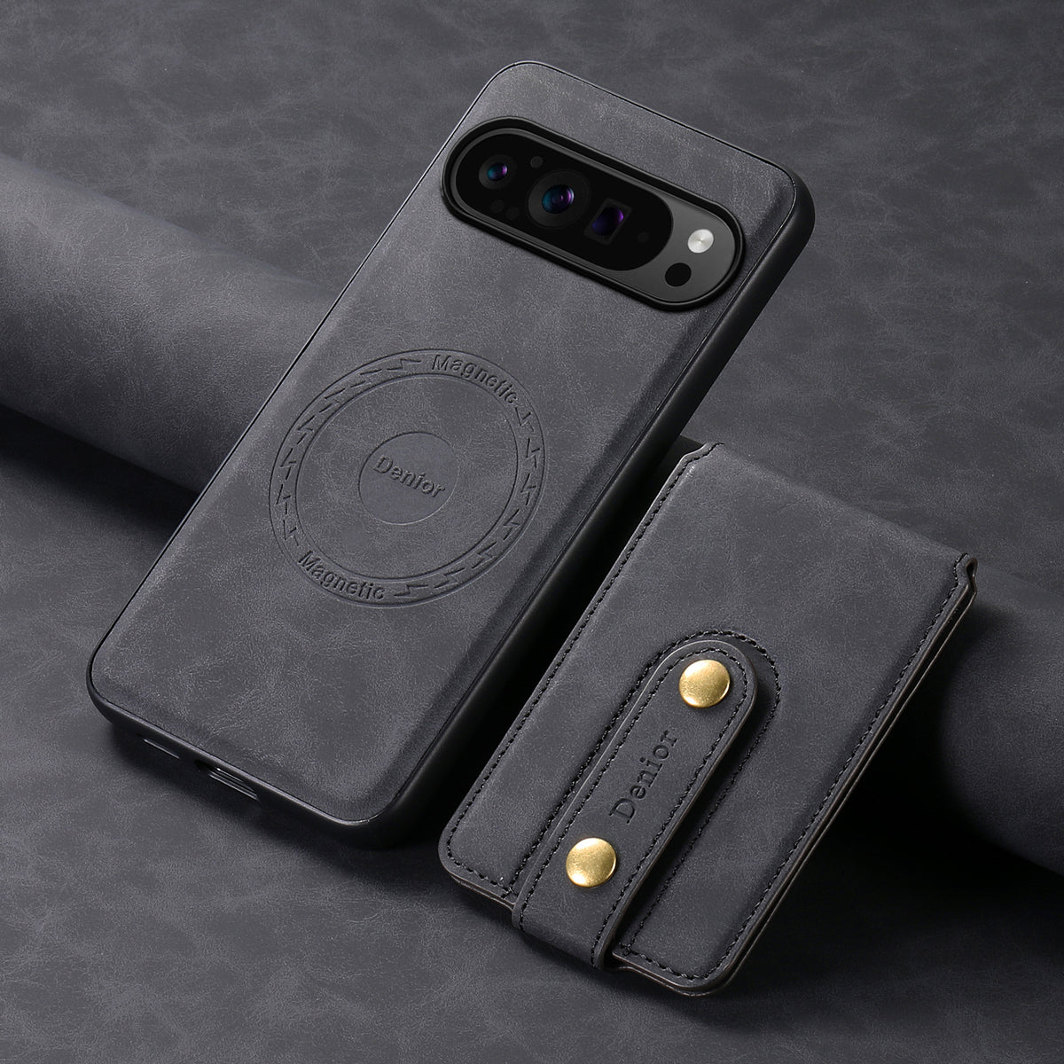 Retro Magnetic Card Holder Stand Case for Google Pixel 6-10 Pro Series