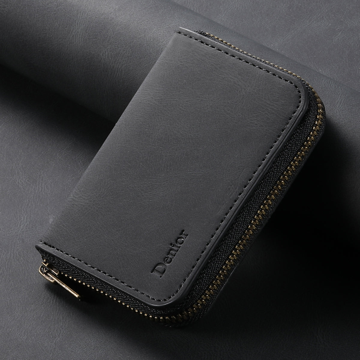 MagSafe-Compatible Multi-Card Zipper Wallet Stand for iPhone & Android