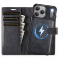 2-in-1 MagSafe-Compatible PU Leather Flip Case with Card Holder Stand for iPhone 12-17 series