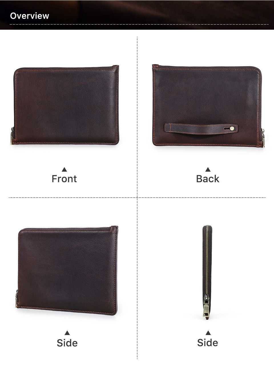 Retro Zippered Tablet Sleeve with Handle for 11-inch iPad Pro