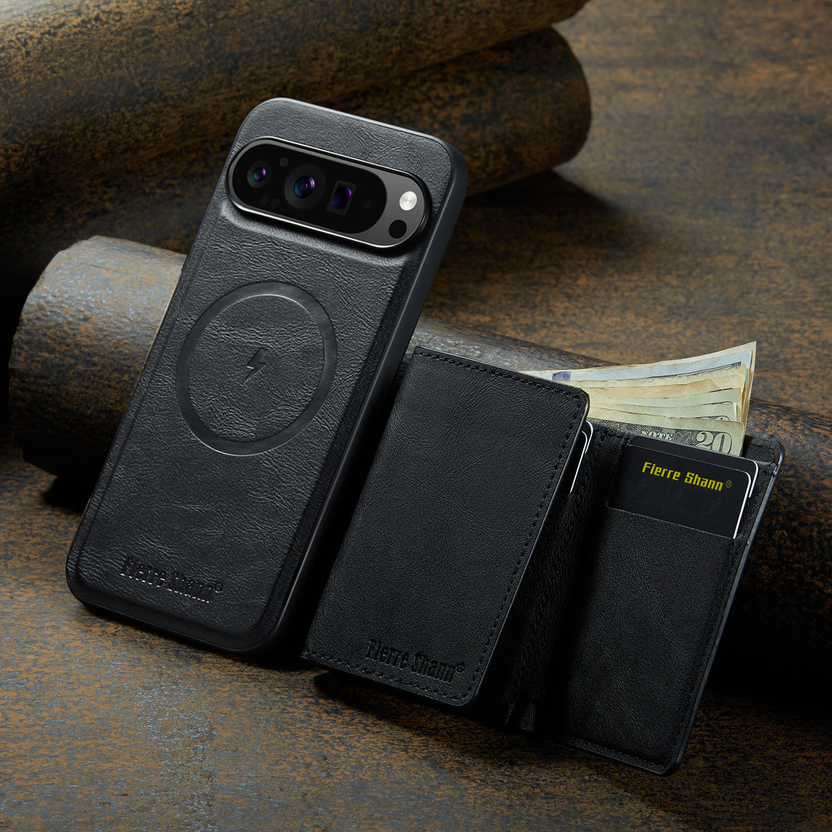 2-in-1 PU Leather Case with Detachable Tri-Fold Wallet for Google Pixel 7–11 Series