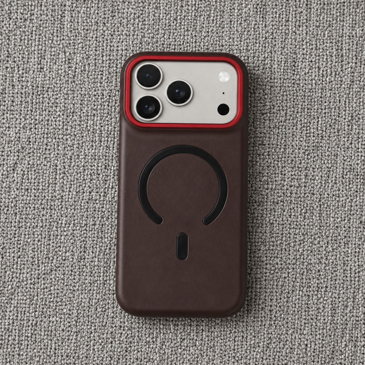 Solid-Color PU Leather MagSafe-Compatible Case for iPhone 14–17 Series