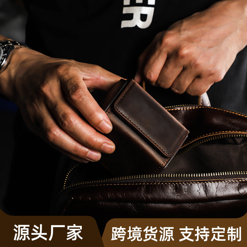 Handcrafted Hexagon Leather Luxury Watch Travel Case