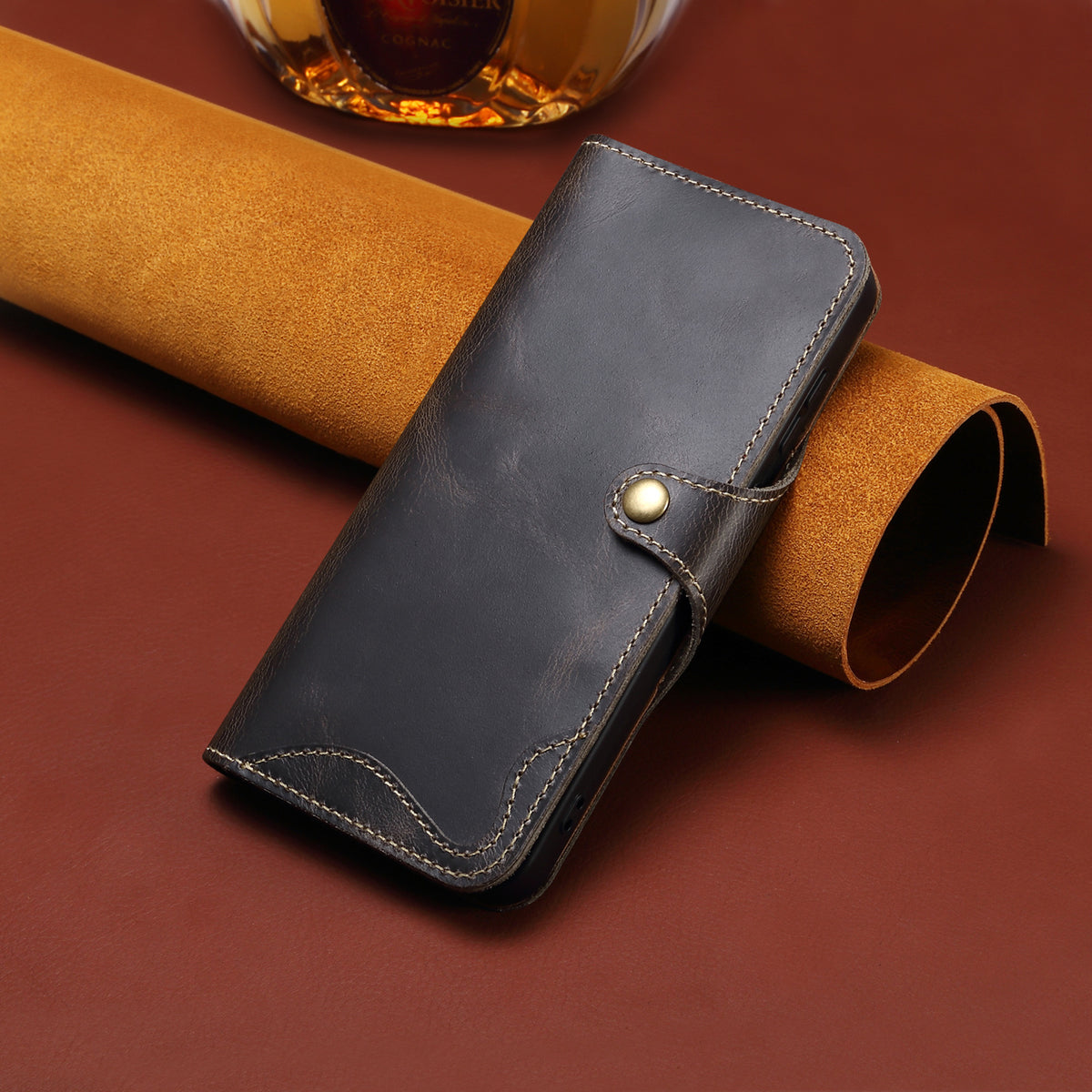 Cowhide Leather Wallet Case for Samsung Galaxy S24, S25 & S26