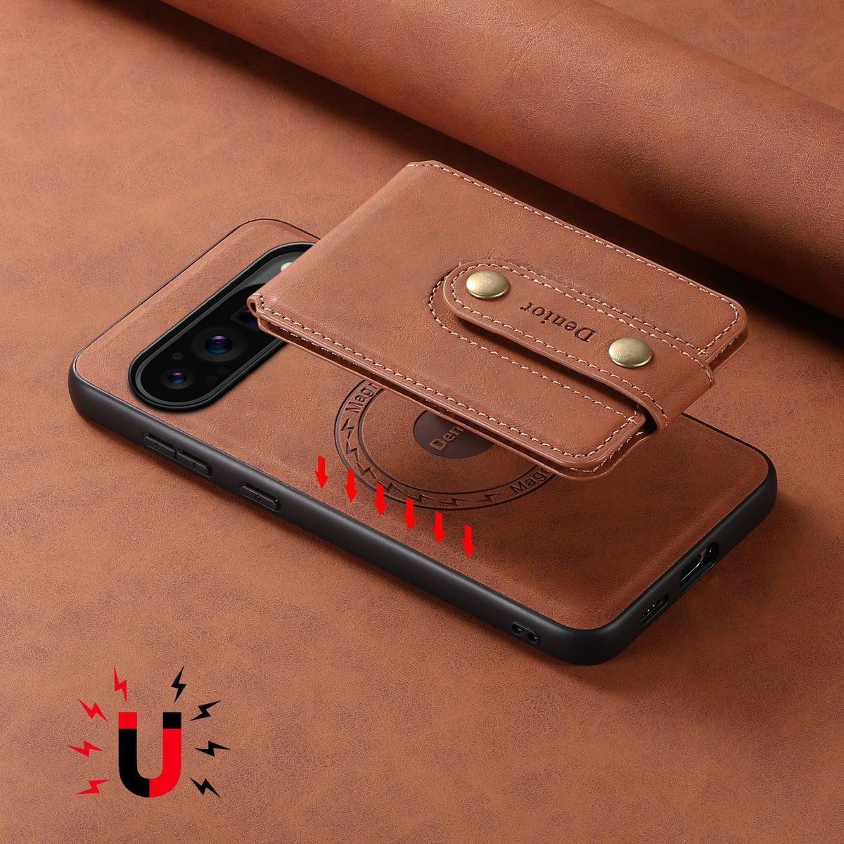 Retro Magnetic Card Holder Stand Case for Google Pixel 6-10 Pro Series