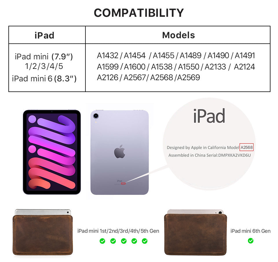 Minimalist Leather Case for iPad mini 7.9-inch / 8.3-inch