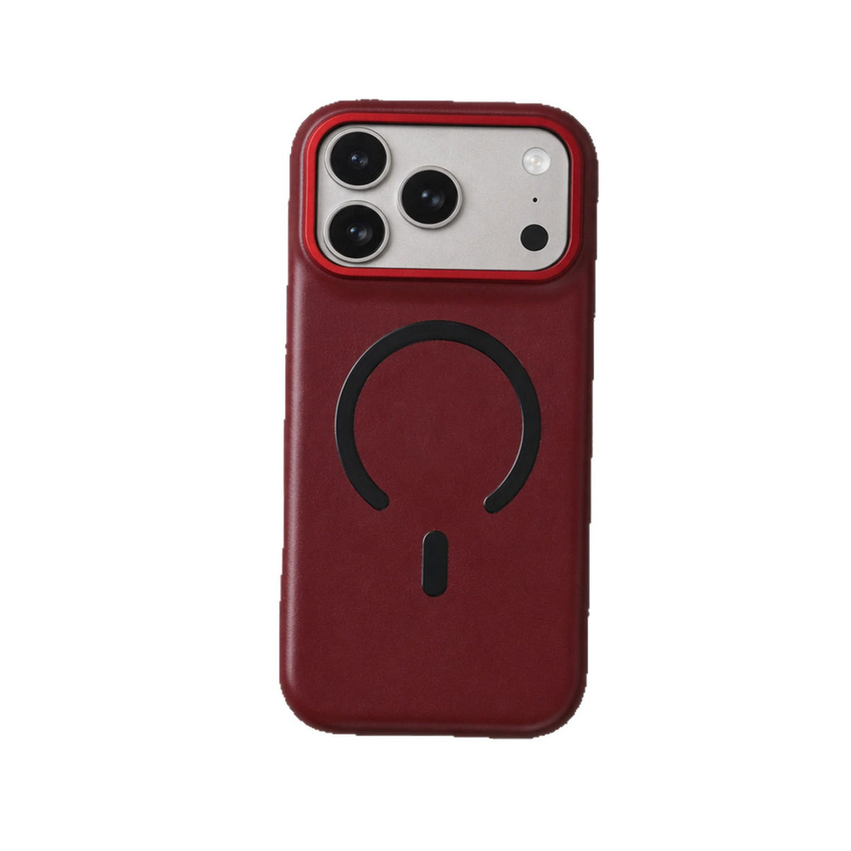 Solid-Color PU Leather MagSafe-Compatible Case for iPhone 14–17 Series