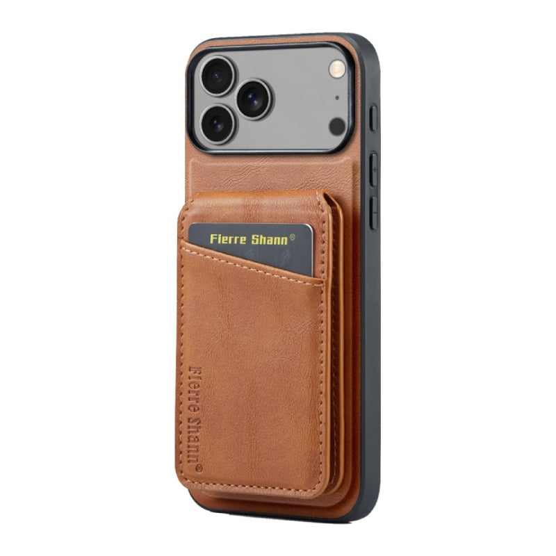 MagSafe-Compatible PU Leather Case with Detachable Card Holder for iPhone 11-17 series
