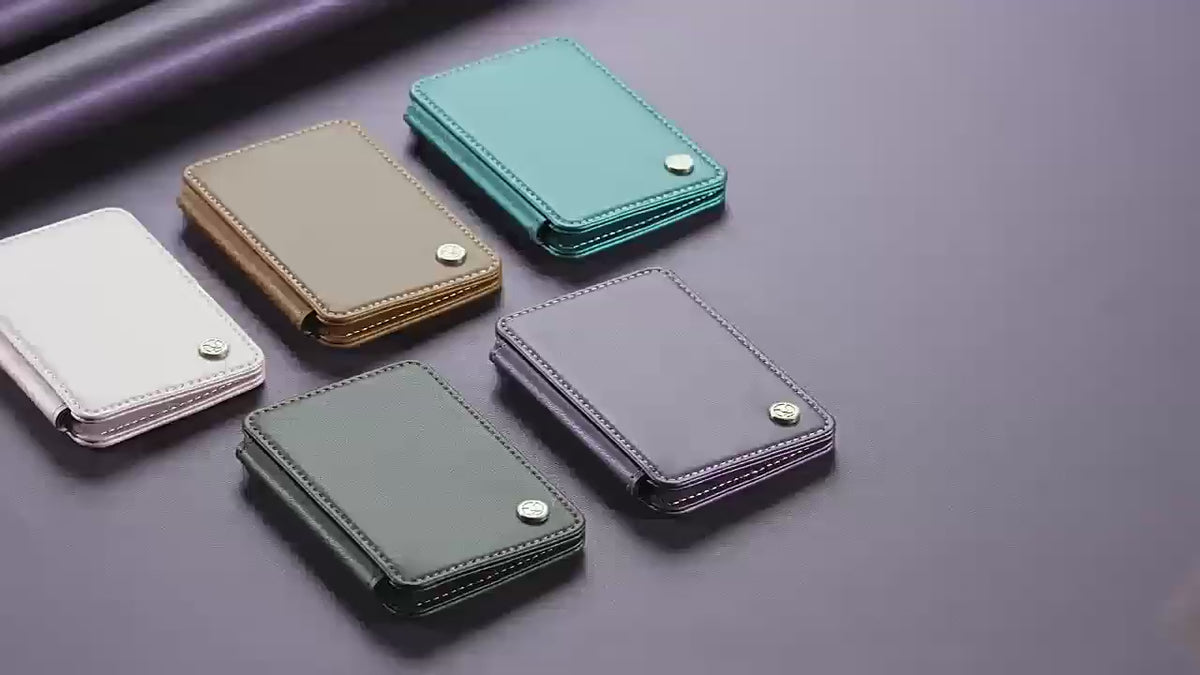 Universal RFID-Blocking MagSafe PU Leather Card Holder for iPhone & Android