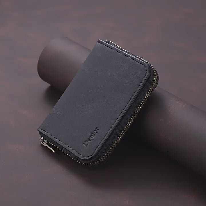 MagSafe-Compatible Multi-Card Zipper Wallet Stand for iPhone & Android