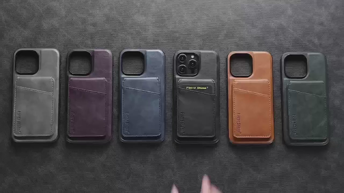 MagSafe-Compatible PU Leather Case with Detachable Card Holder for iPhone 11-17 series