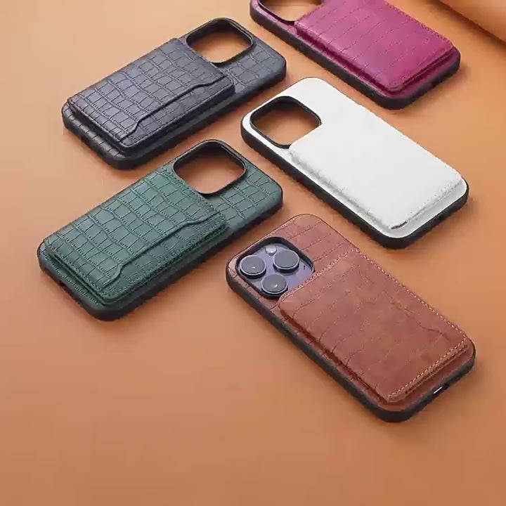 Croc-Texture PU Leather Wallet Case for Google Pixel 6–10 Series