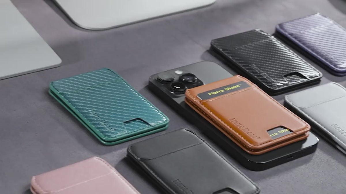 MagSafe-Compatible PU Leather Magnetic Card Holder Stand for iPhone
